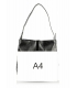 Černá mechová kabelka s ozdobou S404 Grosso