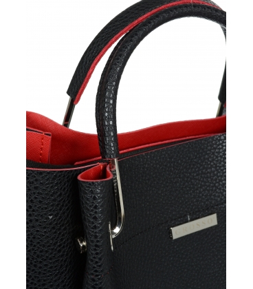 Čierno - červená elegantná kabelka V18SM085BLC - GROSSO