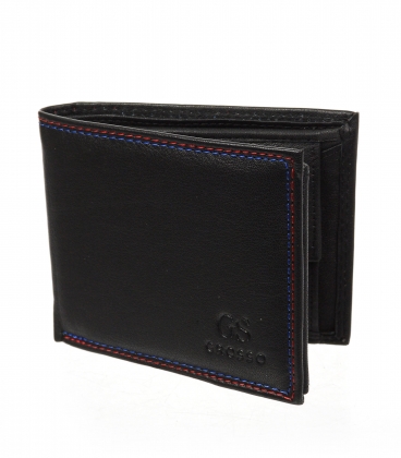 Pánská kožená černá peněženka AM-10-046 BLACK