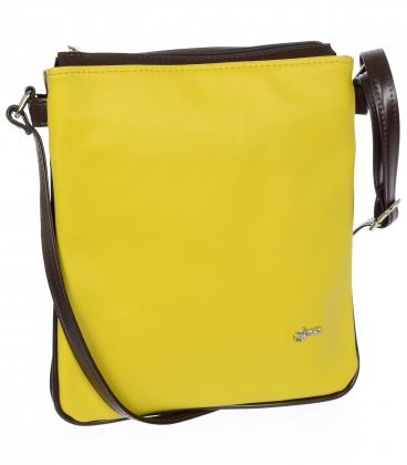 Žluto-hnědá crossbody taška s prošíváním M188 - Grosso