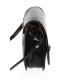 Kožená čierna crossbody kabelka so striebonými detailami KM022 OLIVIA BAG
