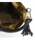 Zlatá prostorná kabelka s čiernými rukojeťmi V18SM042YEL - GROSSO