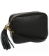 Malá čierna štýlová kožená kabelka KM009black OLIVIA BAG