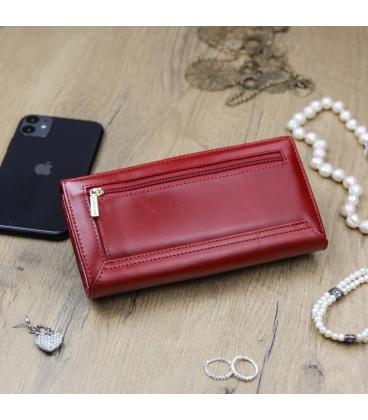 Dámska sýto červená lakovaná peňaženka GREGORIO
