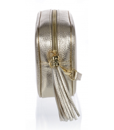 Malá zlatá štýlová kožená kabelka KM009gold OLIVIA BAG