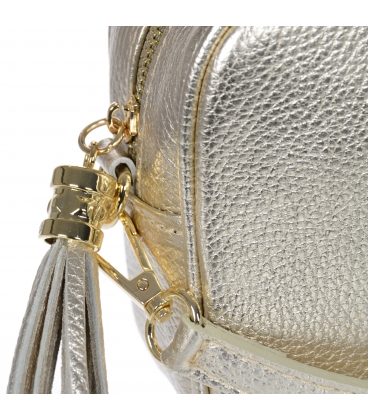 Malá zlatá stylová kožená kabelka KM009BLCK OLIVIA BAG