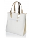 Bielo zlatá elegantná kabelka V18SM101- GROSSO