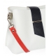 Bílo-modrá crossbody kabelka s červeným ramínkem CS0003whiteblue