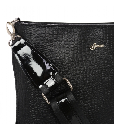 Černá crossbody kabelka s jemným vzorem JCB0009black