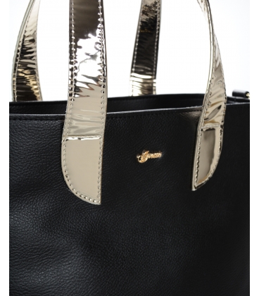 Čierno- zlatá elegantná kabelka so vzorom V18SM101- GROSSO