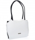 Bielo čierna vystužená kabelka s kroko vzorom a dlhými ramienkami 19V0010- Grosso