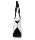 Bielo čierna vystužená kabelka s kroko vzorom a dlhými ramienkami 19V0010- Grosso