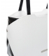 Bílo černá vyztužená kabelka s kroko vzorem a dlouhými ramínky 19V0010- Grosso