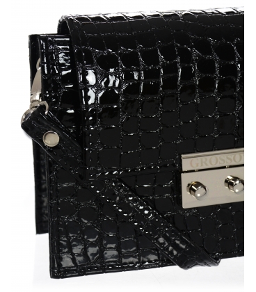 čierna vzorovaná crossbody kabelka C18SM063black - GROSSO