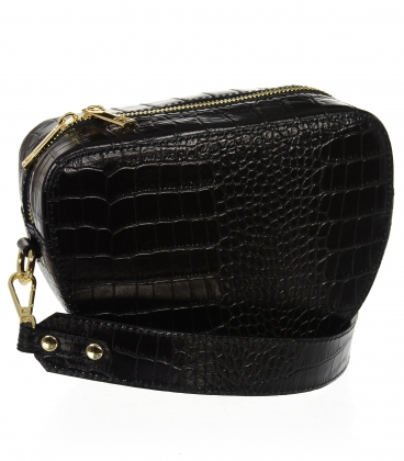 černá vzorovaná crossbody kabelka C18SM063black - GROSSO