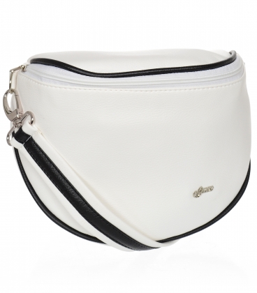 Bílá crossbody kabelka s černým lemem 20M006wht / blk