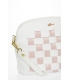 Biela crossbody kabelka s ružovým šachovnicovým prešívaním M200 - GROSSO