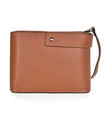 Barna bőr egyszerű crossbody kézitáska KM059brown - GROSSO