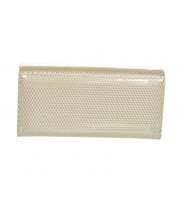 Dámska béžová lakovaná peňaženka s jemným vzorom GROSSO