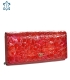 Női lakkozott piros pénztárca fényes GROSSO virágmintával