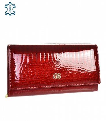 Dámska červená lakovaná peňaženka so vzorom GROSSO