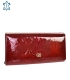 Women's red lacquered wallet with a GROSSO leaf motif