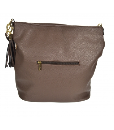 Brown bag with zippers and pendant 21V0004brown GROSSO