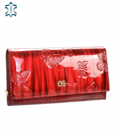 Dámská červená lakovaná peněženka s motýlím motivem GROSSO