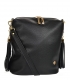 Black crossbody handbag with tassels 20M006black GROSSO