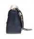 Blue leather crossbody handbag with a decorative gold ring GS107 Blue GROSSO