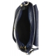 Blue leather crossbody handbag with a decorative gold ring GS107 Blue GROSSO