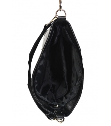 Black handbag with zippers and pendant 21V0005black GROSSO