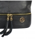 Černá kožená kabelka s třásněmi GSKM050black GROSSO