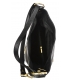 Čierna kožená kabelka so strapcami GSKM050black GROSSO