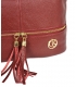 Červená kožená kabelka so strapcami GSKM050red GROSSO
