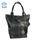 Black braided leather shopper bag GSKV067black GROSSO