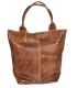 Hnědá proplétaná kožená shopper kabelka GSKV067brown GROSSO