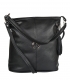 Black handbag with zipper and pendant GS21V0004black GROSSO