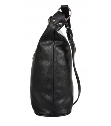 Black handbag with zipper and pendant GS21V0004black GROSSO