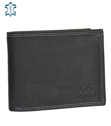 Pánská kožená černá peněženka GROSSO ZM-128R-033