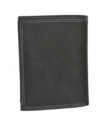 Men's black leather wallet GROSSO ZM-128R-034