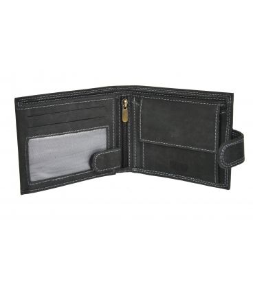 Pánská kožená černá peněženka GROSSO ZM-128R-032