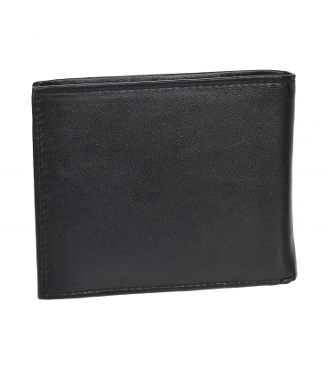 Pánská kožená černá jednoduchá peněženka GROSSO ZM-77-033