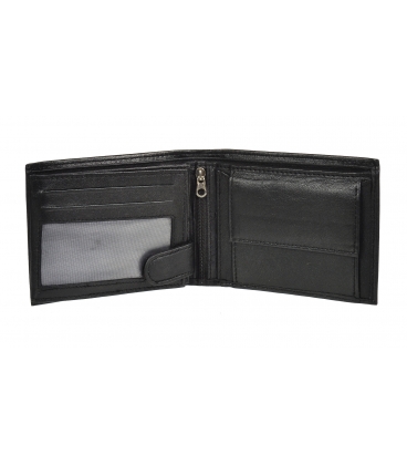 Pánska kožená čierna jednoduchá peňaženka GROSSO ZM-77-033