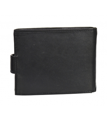 Pánská kožená černá jednoduchá peněženka GROSSO GM-81B-032