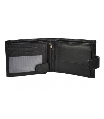 Men's black leather basic wallet GROSSO GM-81B-032