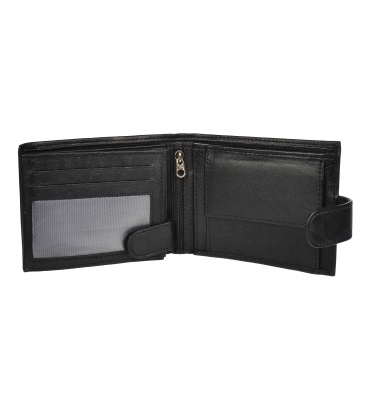 Pánska kožená čierna jednoduchá peňaženka GROSSO GM-81B-032