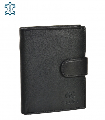 Pánská kožená černá jednoduchá peněženka GROSSO ZM-77-123A