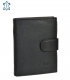 Men's black leather basic wallet GROSSO ZM-77-123A