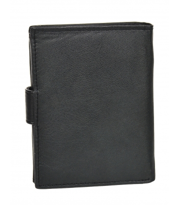 Men's black leather basic wallet GROSSO ZM-77-123A